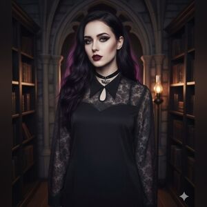 Vintage Textured Sheer Lace Blouse ✨